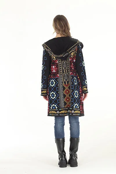 4776-Maj Embroidered Hooded Jacket