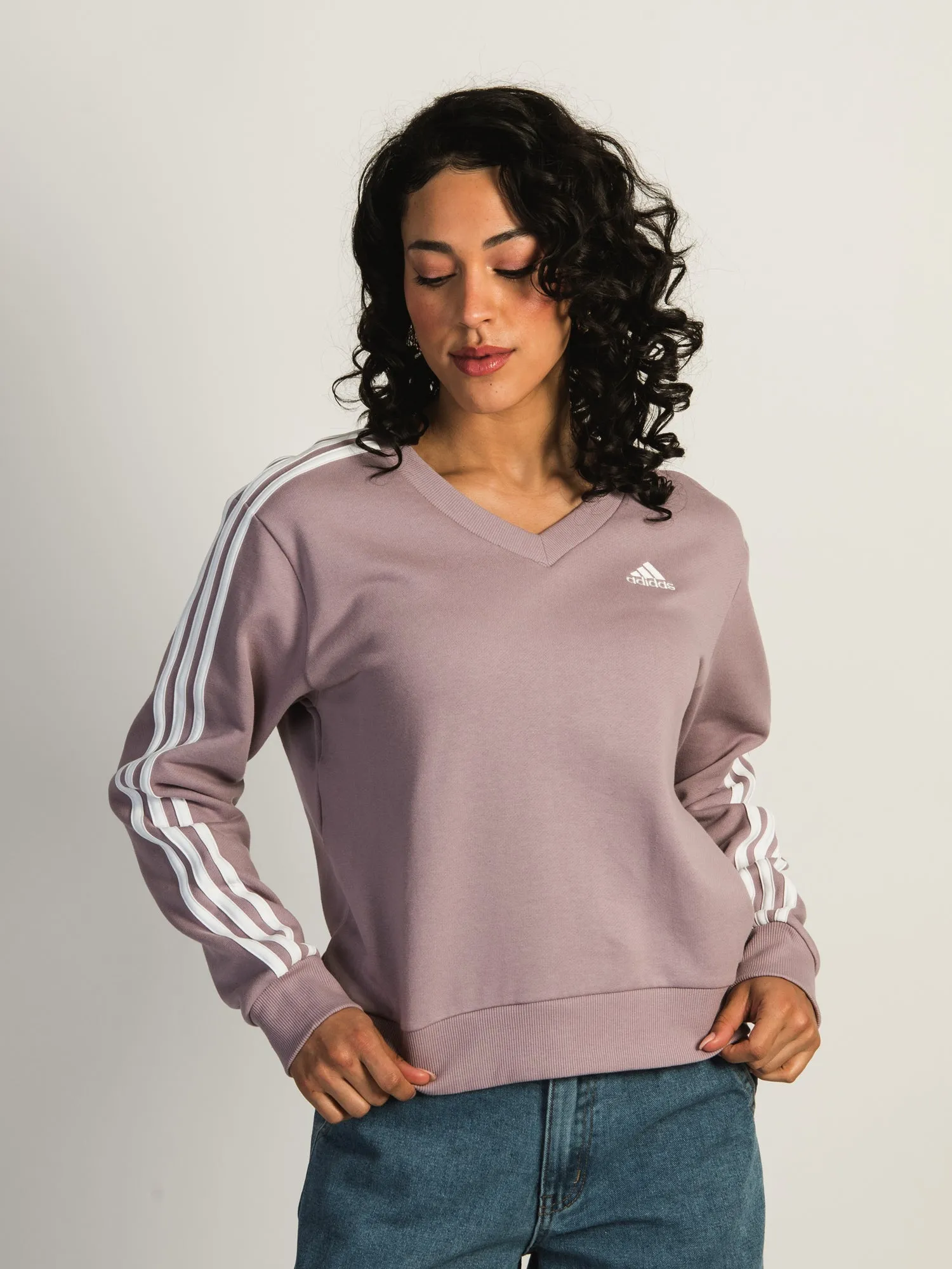 ADIDAS ESSENTIAL 3-STRIPE VNECK SWEATER