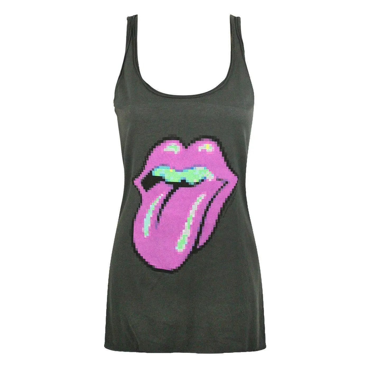 Amplified Womens/Ladies Pixel Lick The Rolling Stones Tank Top