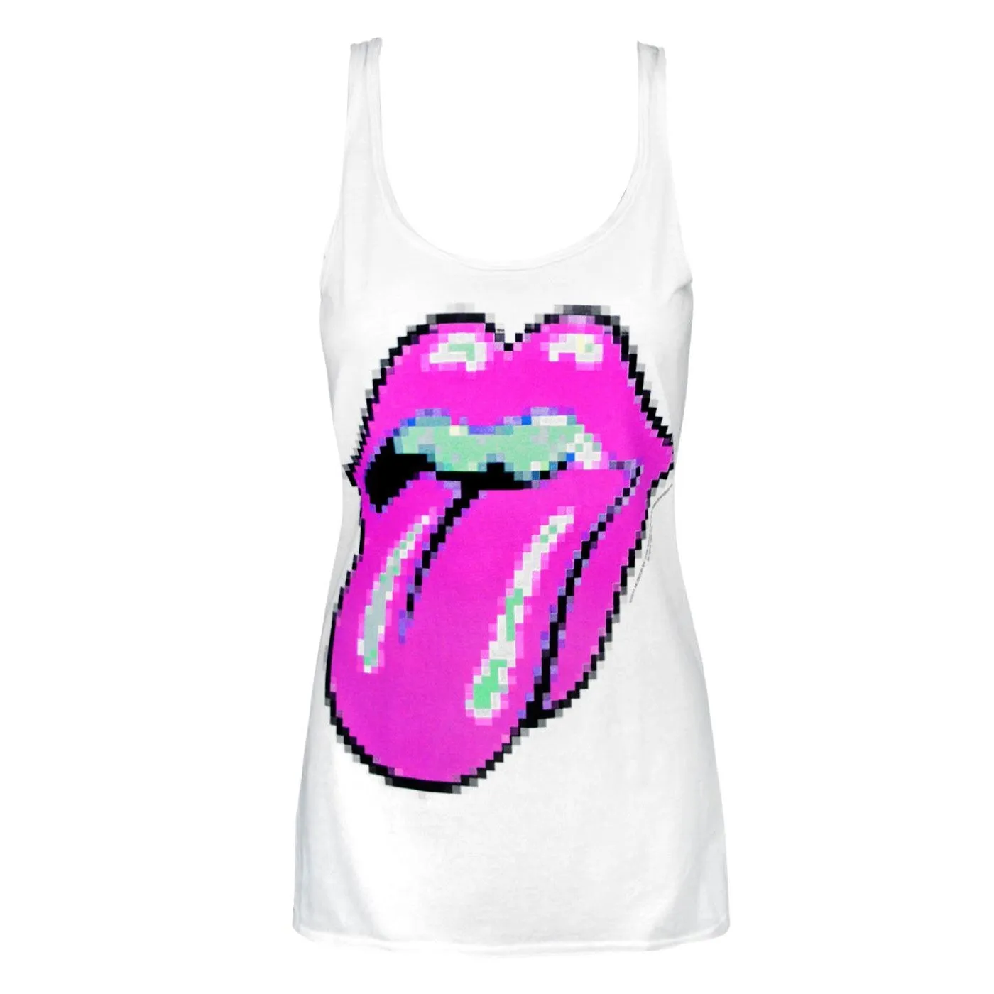 Amplified Womens/Ladies Pixel Lick The Rolling Stones Vest Top