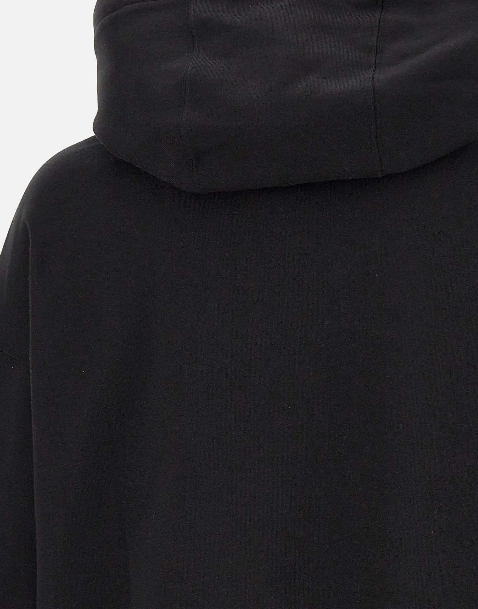 Black Cotton Hoodie with Logo