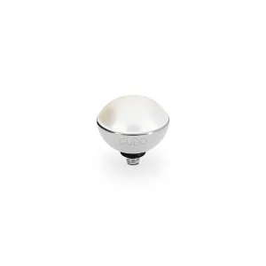 Bottone Silver and Pearl Crystal Ring Gem Top, 11.5mm