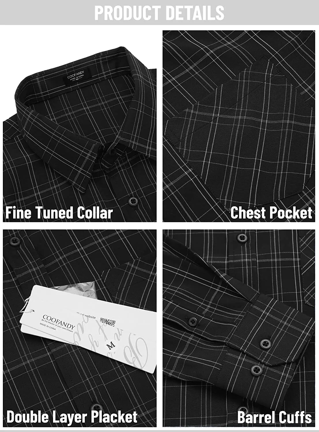 Business Button Up Plaid Shirts (US Only)