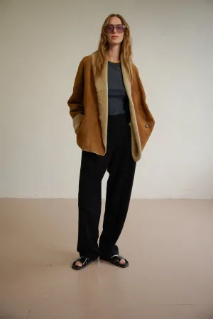 CAPPUCINO SHEARLING CARDI JACKET