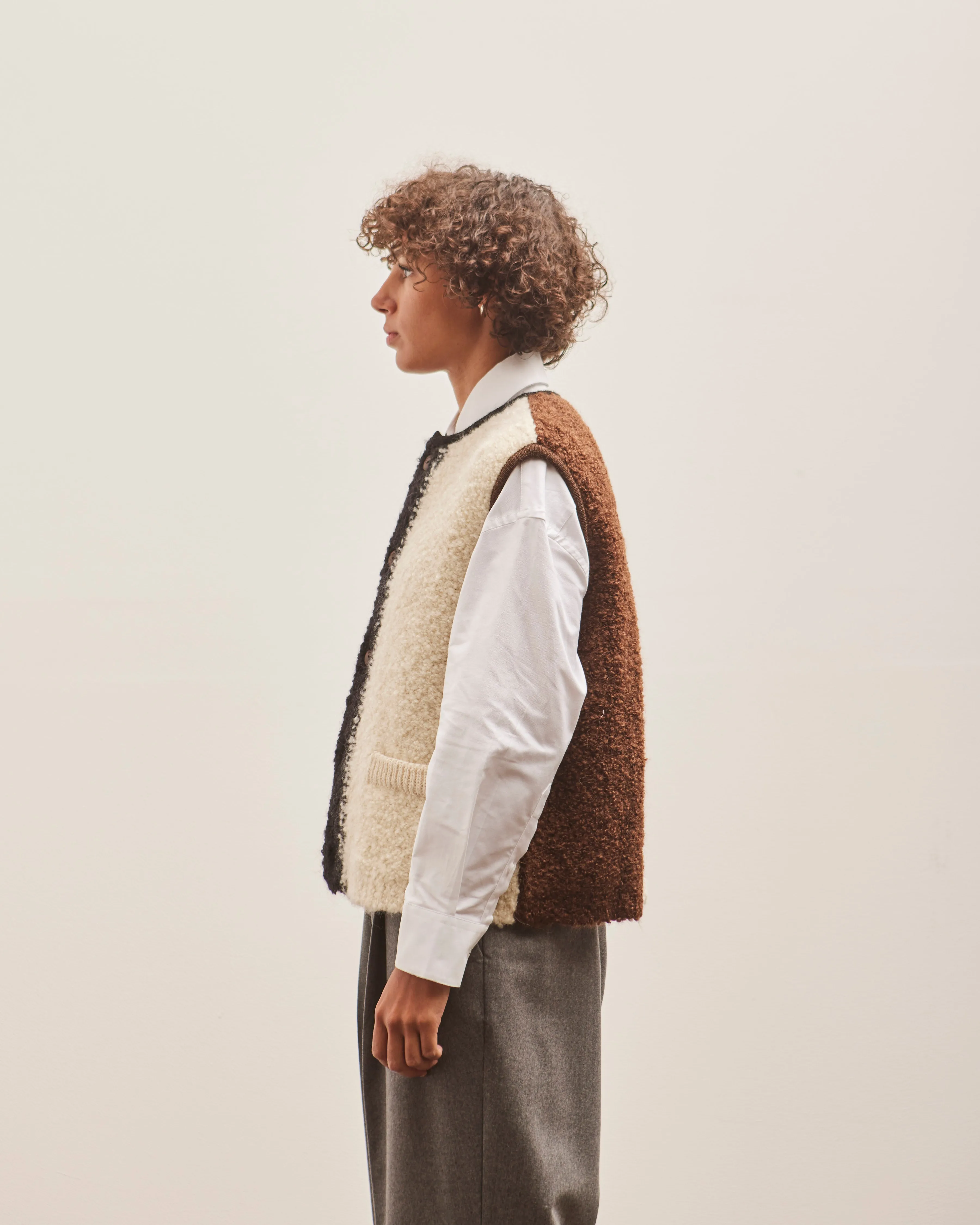 Cordera Wool & Mohair Waistcoat, Colorblock