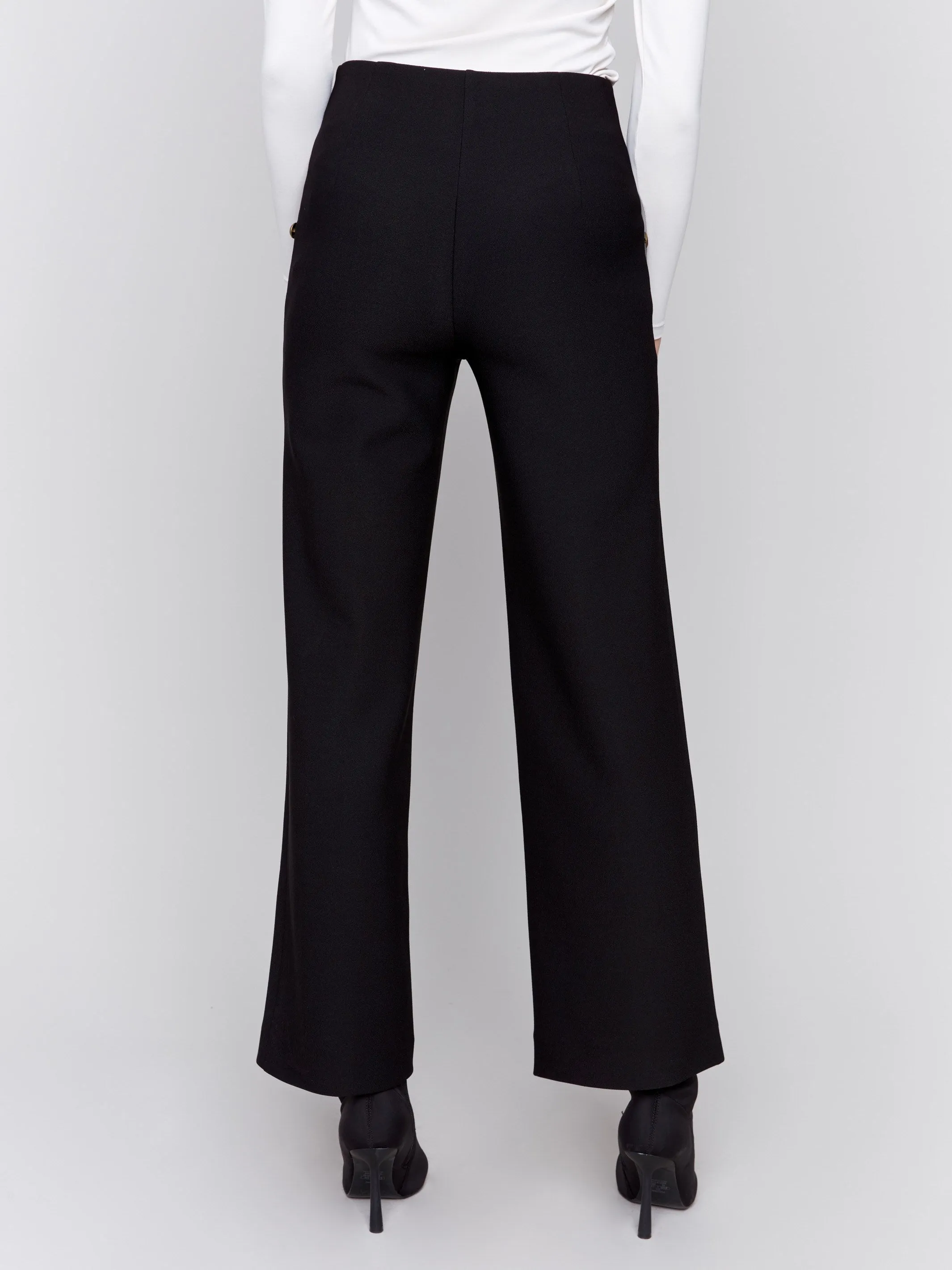 Crepe Flare Pants - Black