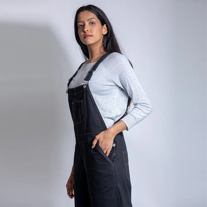 Denim Dungarees with Slip Pockets