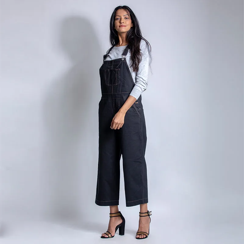 Denim Dungarees with Slip Pockets