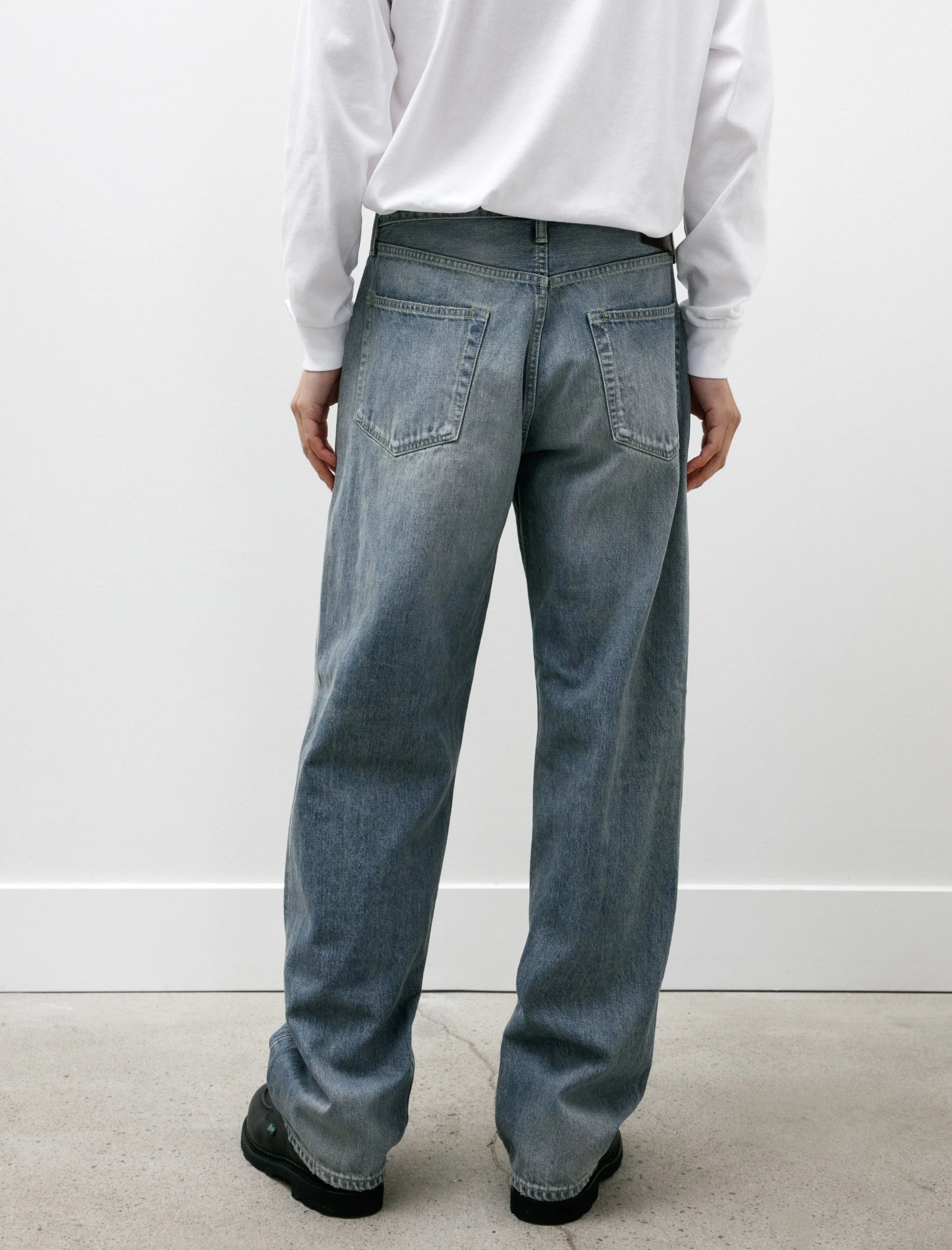 Denim Straight Pants Indigo Fade