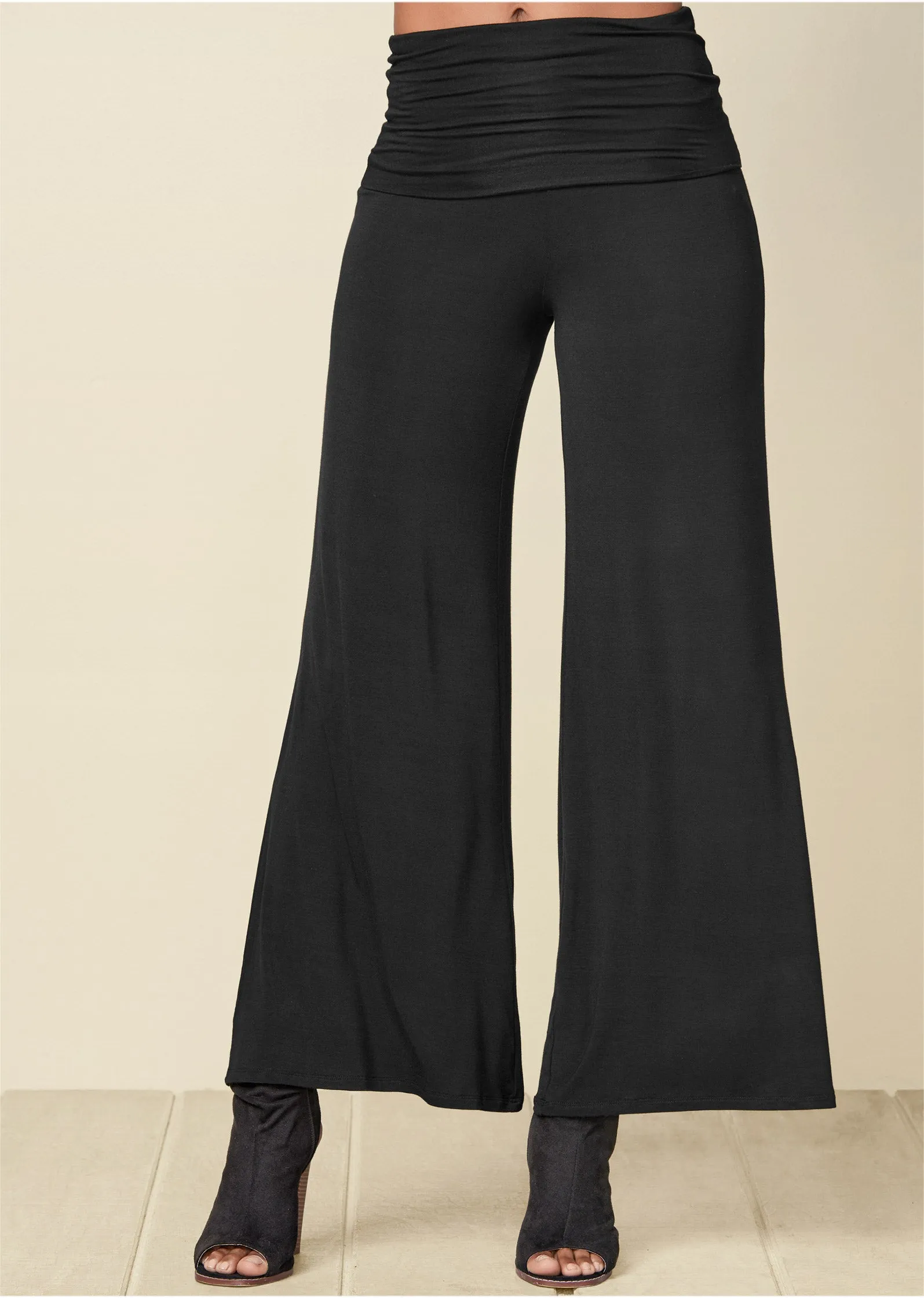 Easy Foldover Pants - Black