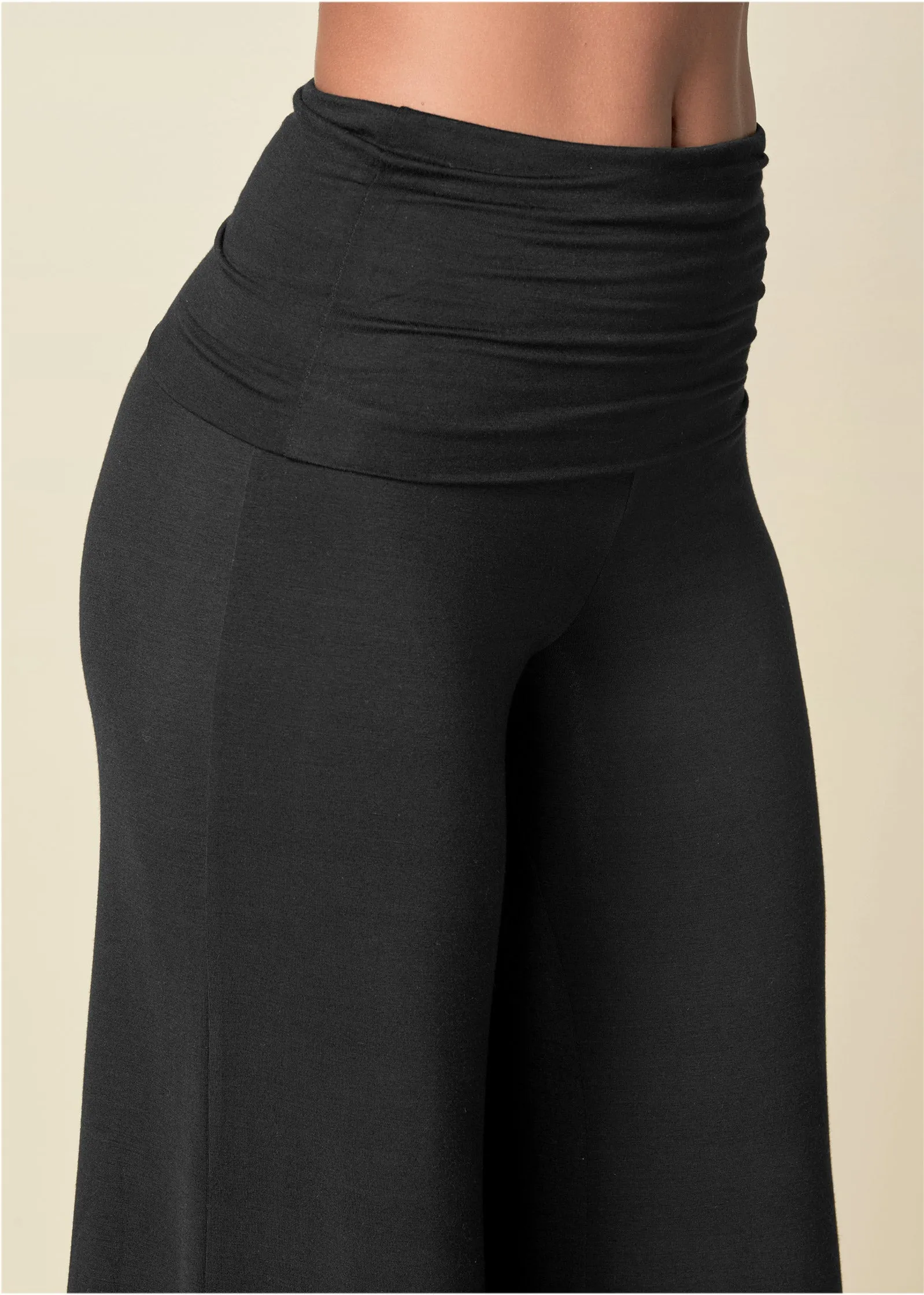 Easy Foldover Pants - Black