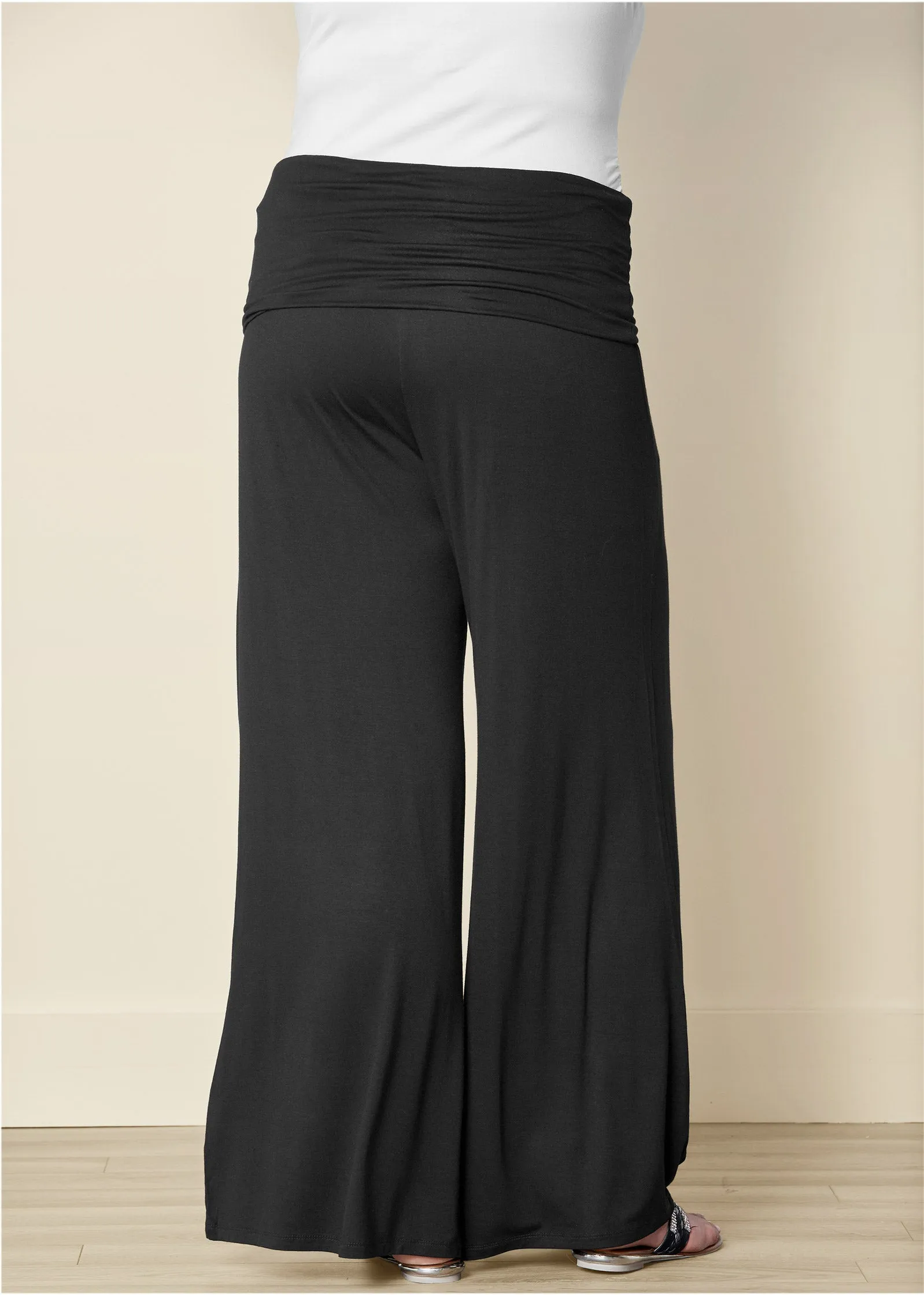 Easy Foldover Pants - Black