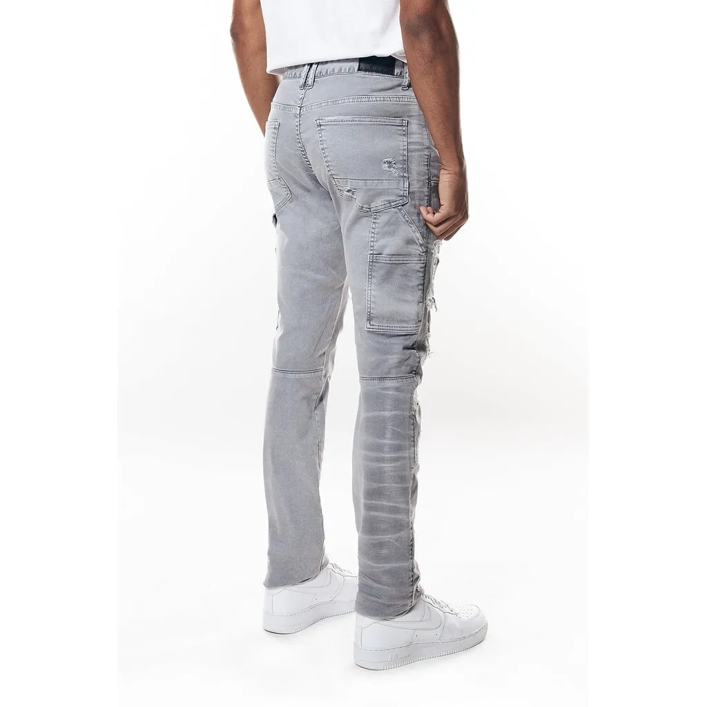 Easy Slim Mixed Media Double Knee Twill Pants