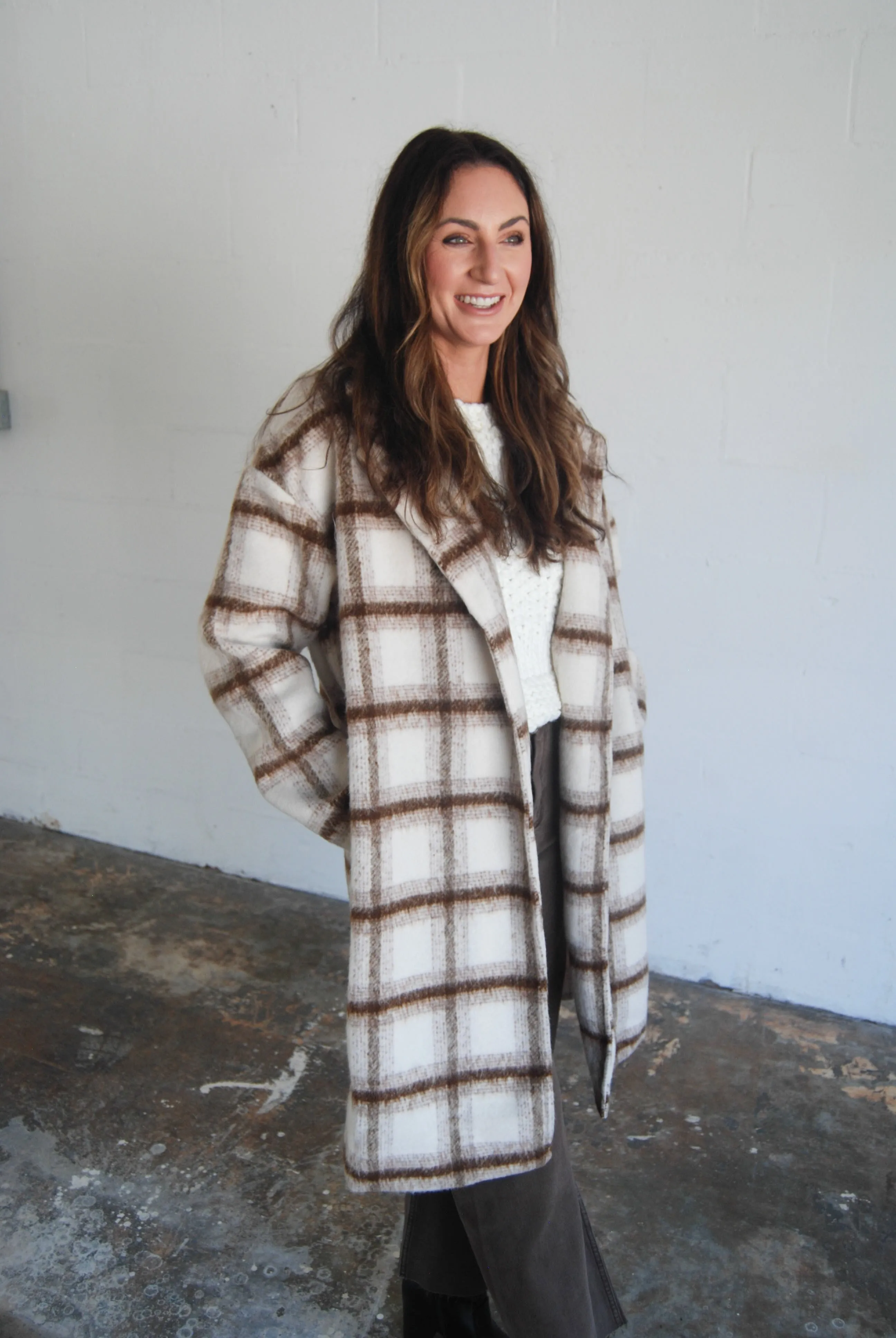 Emily Long Plaid Coat