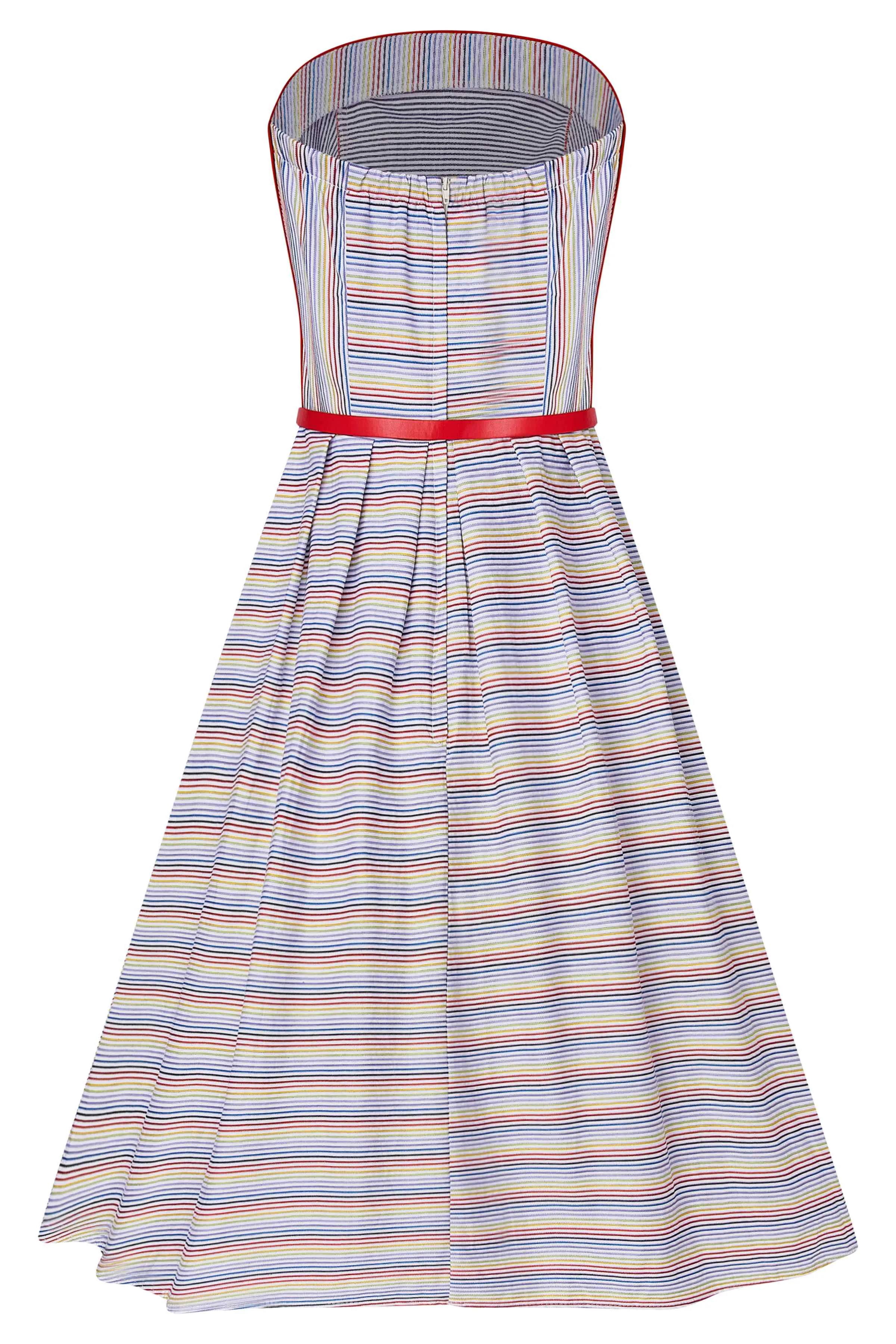 Evie Summer Striped Strapless Dress