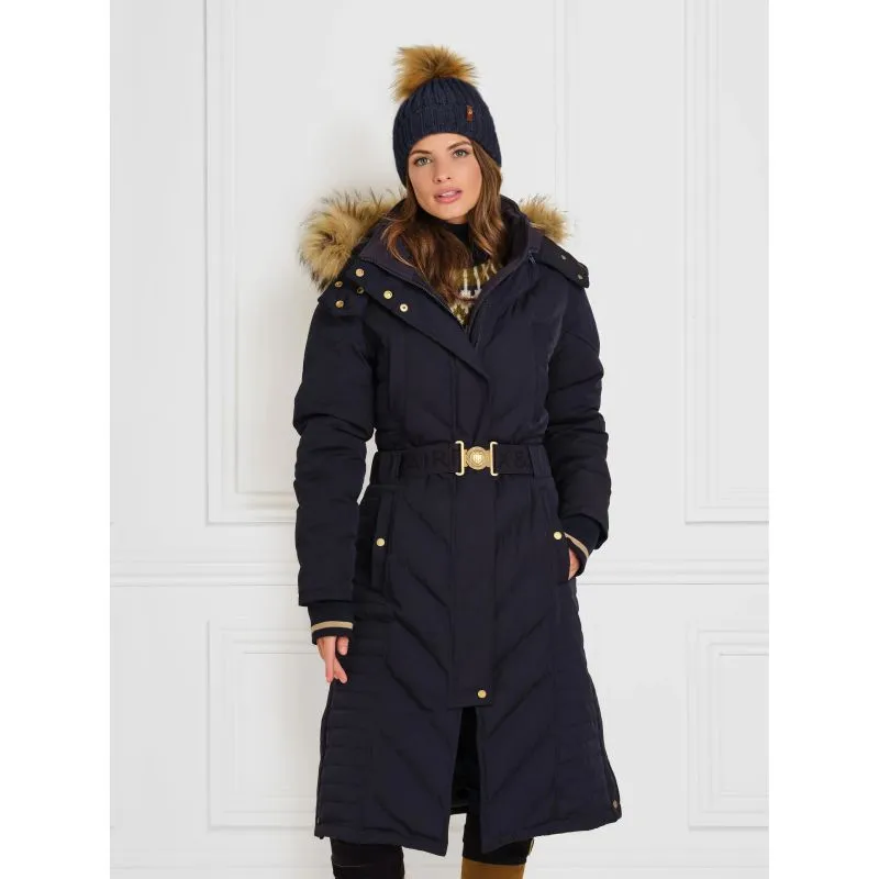 Fairfax & Favor Charlotte Padded Ladies Longline Coat - Navy Blue