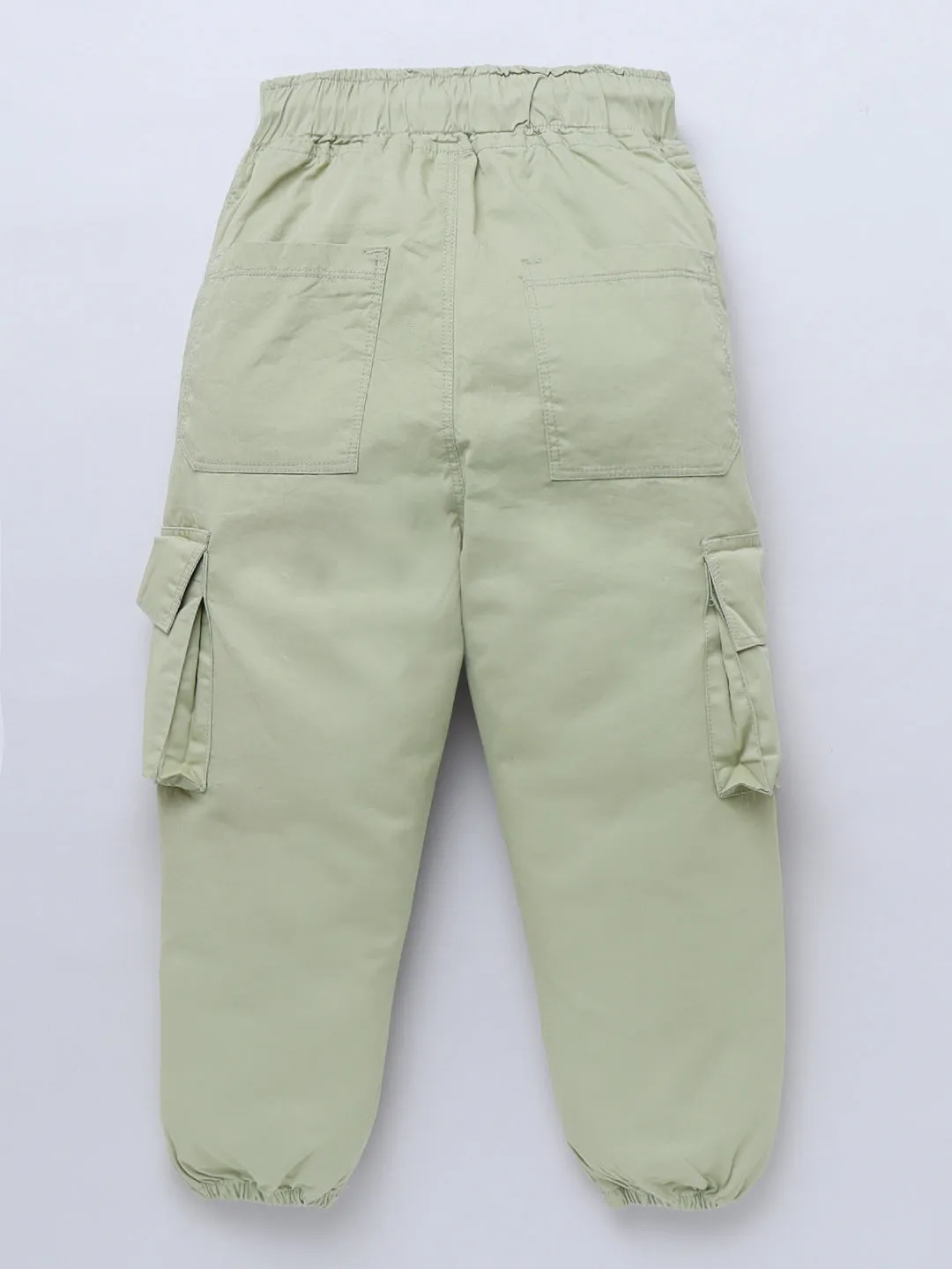 Girls Cotton Sage Green Cargo