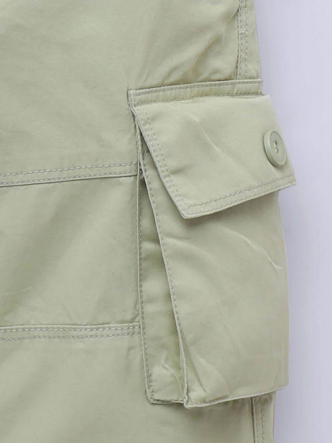 Girls Cotton Sage Green Cargo