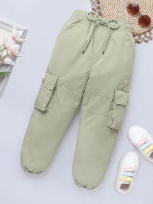 Girls Cotton Sage Green Cargo