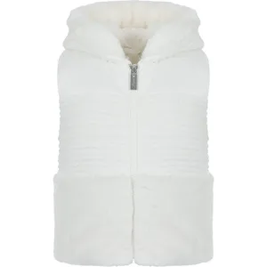 Girls White Faux Fur Gilet