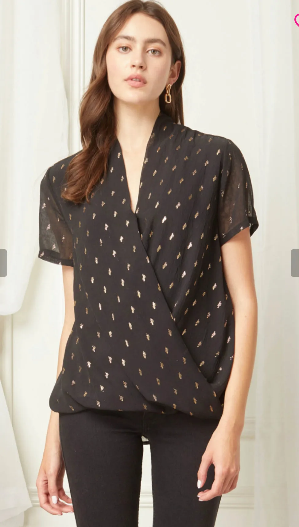 Gold Flecked Short-sleeve Top from Entro