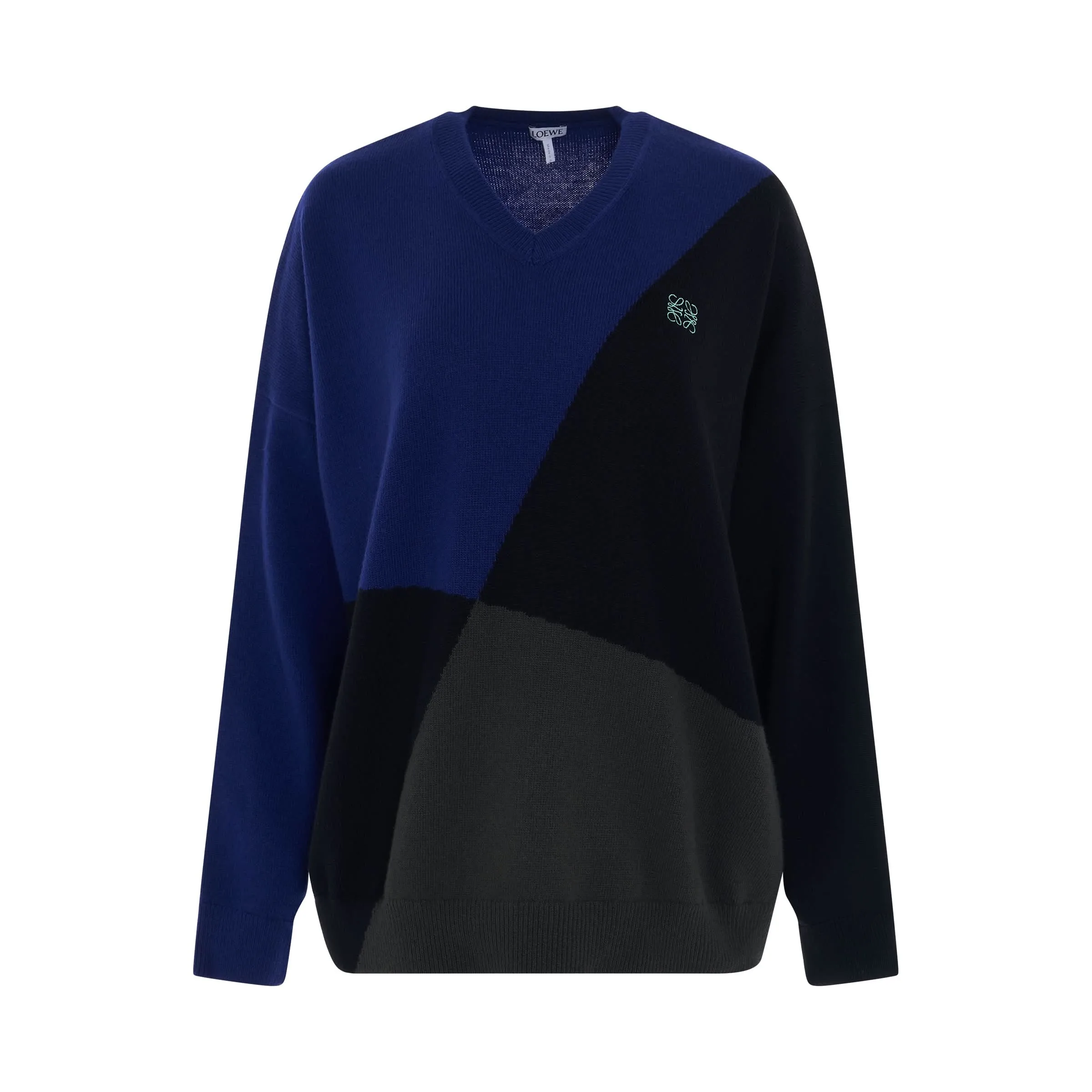 Graphic Oversize Sweater in Navy Blue