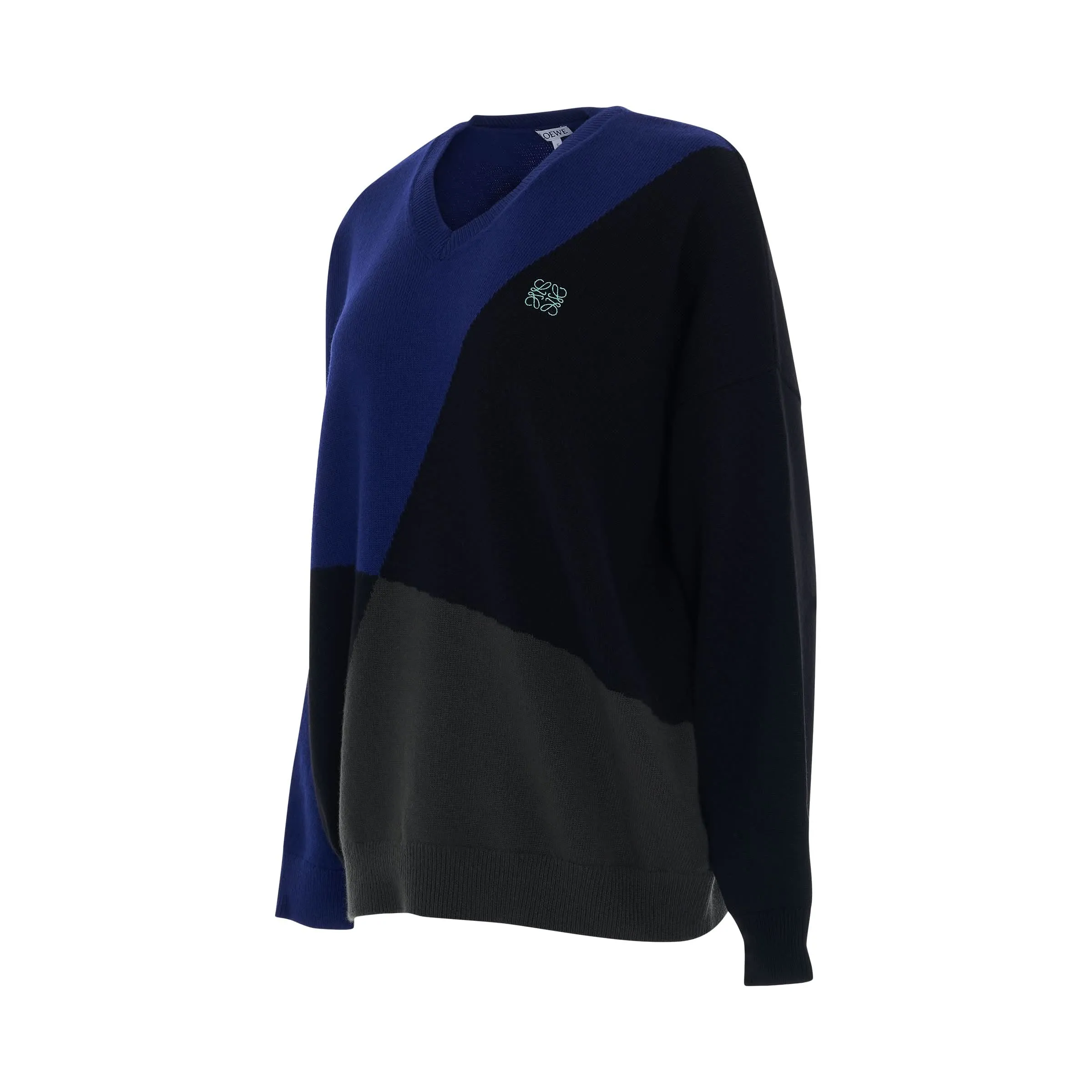 Graphic Oversize Sweater in Navy Blue