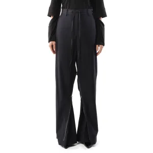 Gusset Wide Leg Pants in Navy