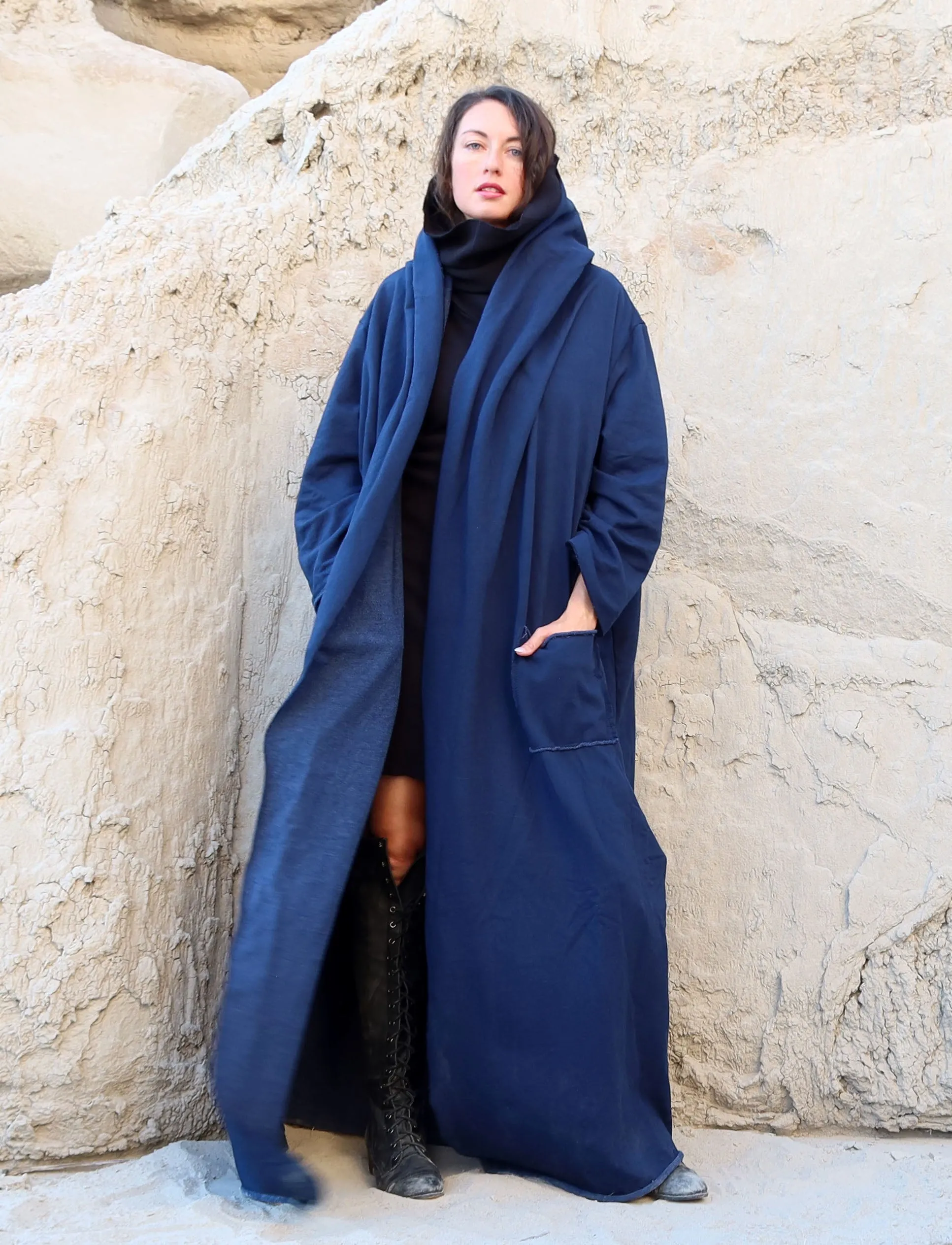 Hooded Winter Cocoon Long Jacket