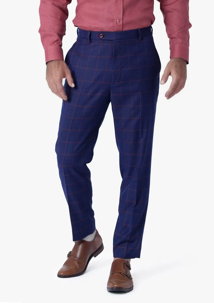 Indigo Blue Windowpane Pants