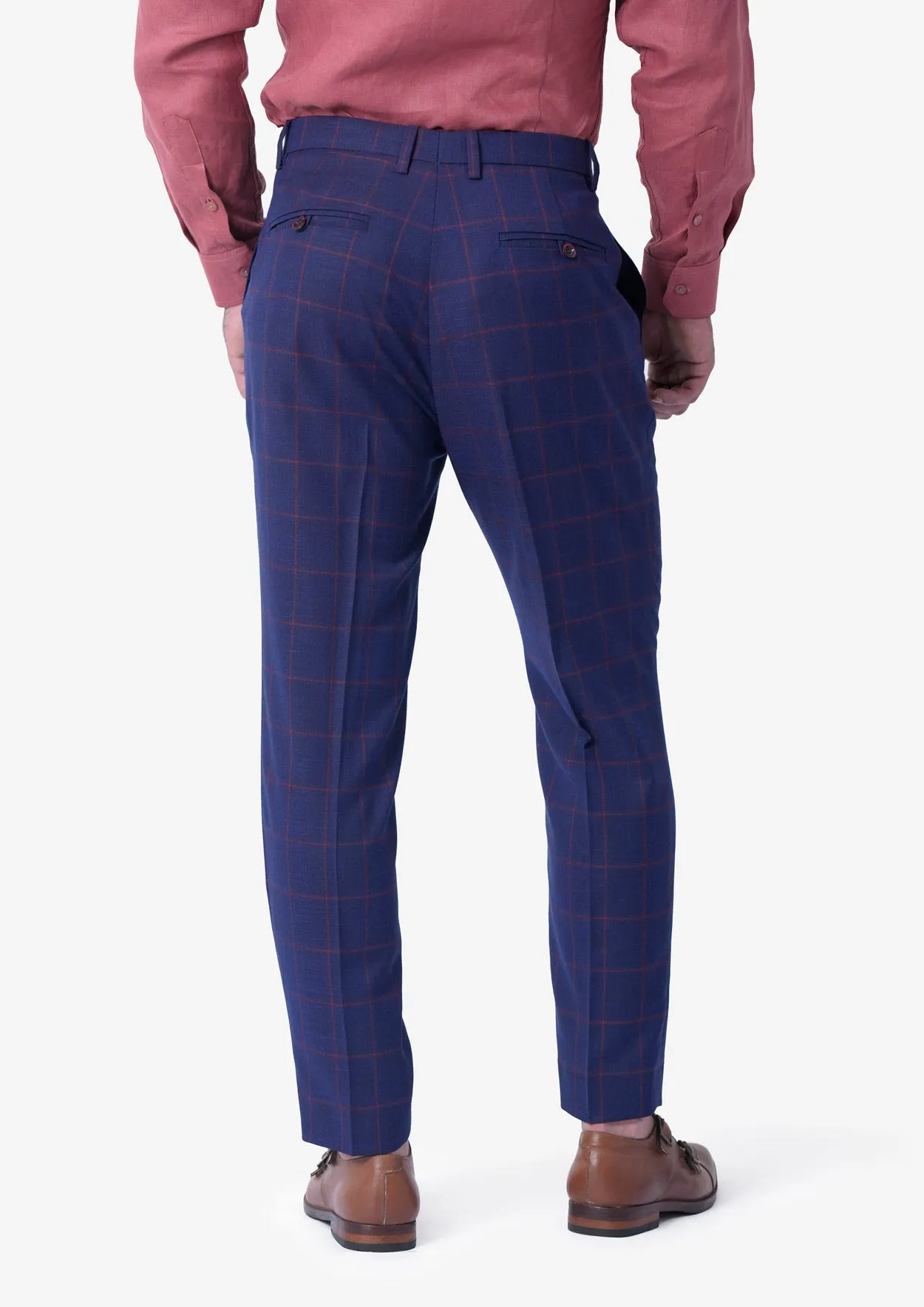 Indigo Blue Windowpane Pants