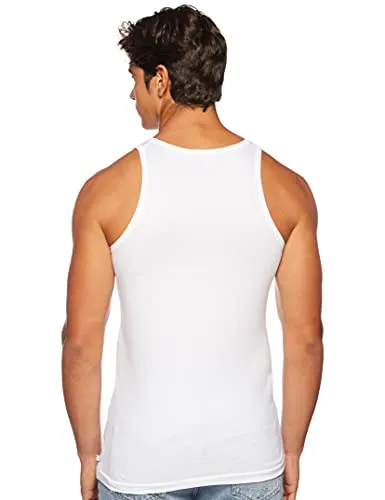 Jockey 8820 Men's Super Combed Cotton Round Neck Sleeveless Vest with Extended Length for Easy Tuck (Pack of 3)_White_L