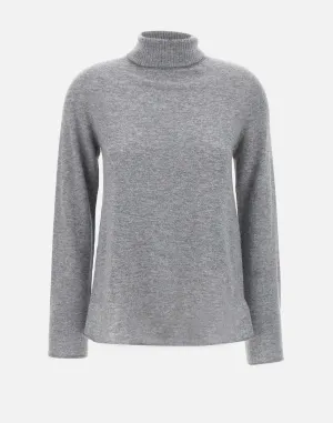 Light Grey Wool Turtleneck Sweater