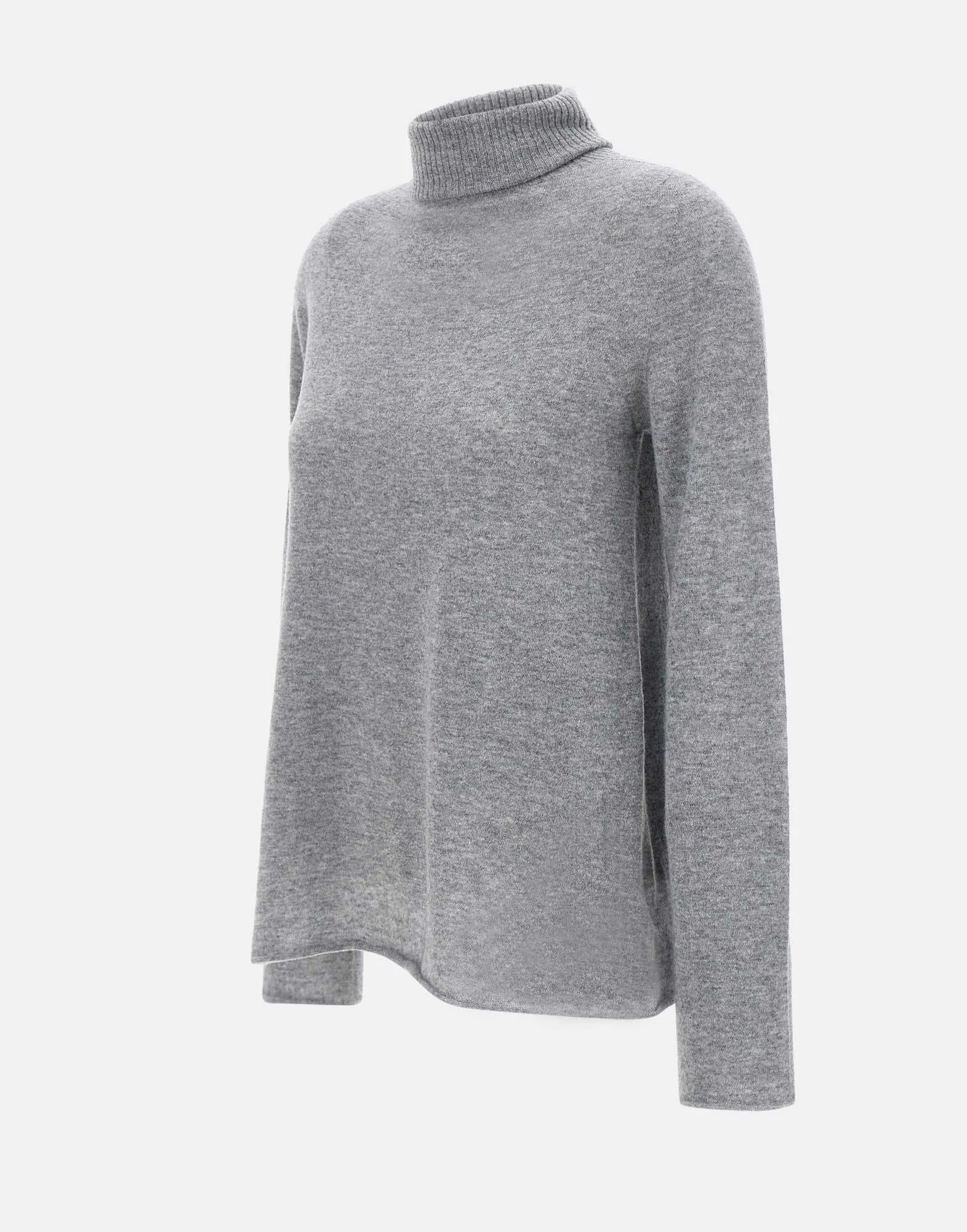 Light Grey Wool Turtleneck Sweater