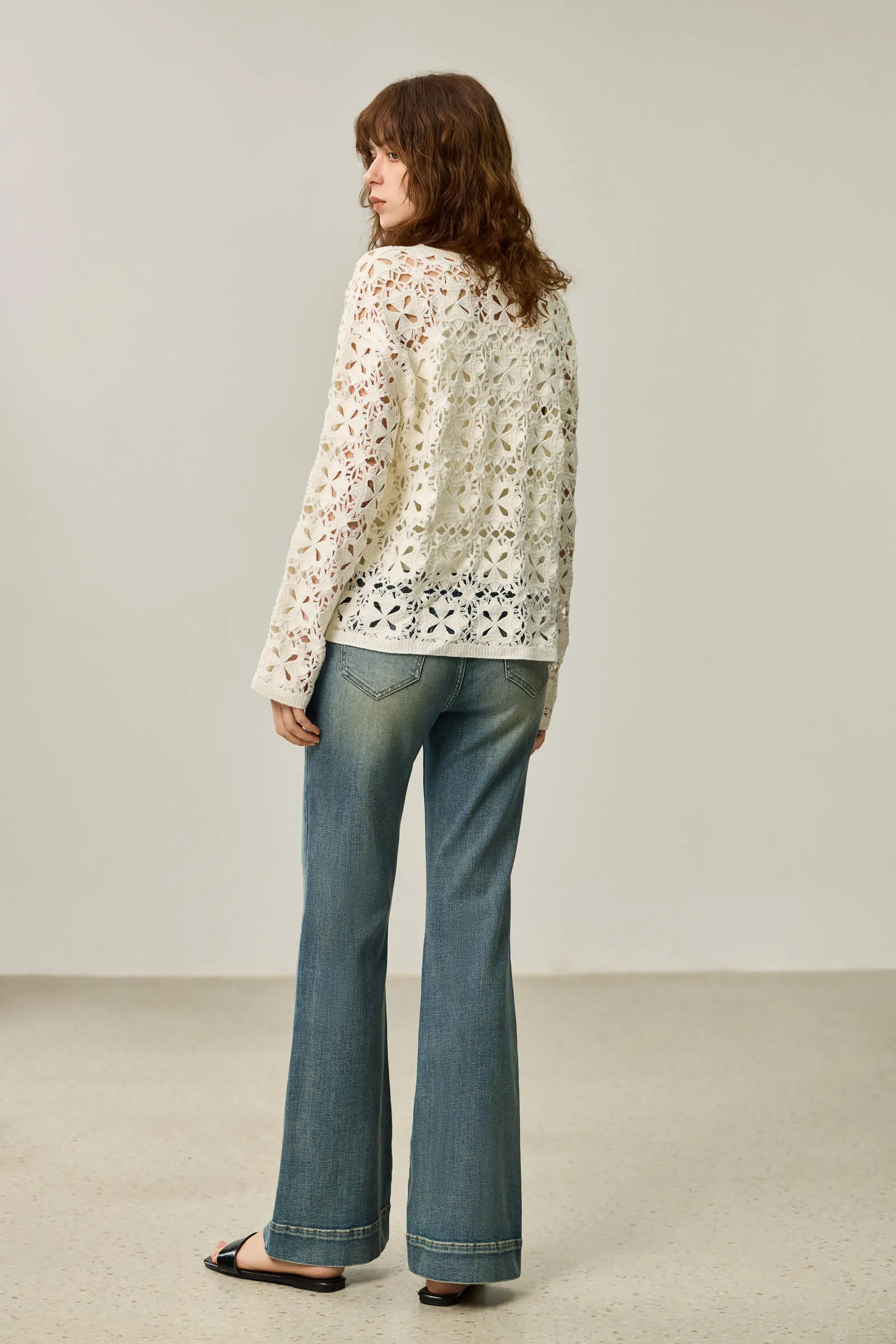 LILY Lace Hollow Knit Sweater