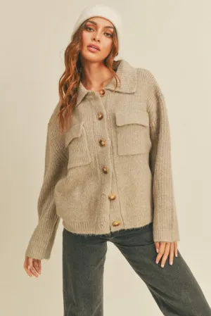 Lisa Rib Knit Shirt Cardigan