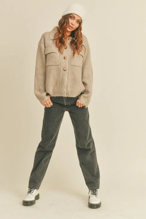 Lisa Rib Knit Shirt Cardigan