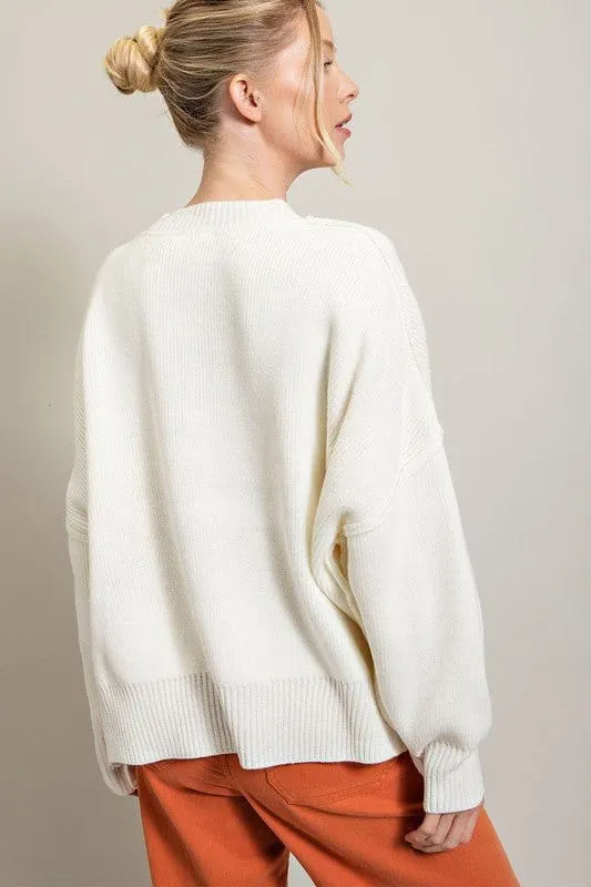 Long Sleeve Ribbed Sweater *Online Only*