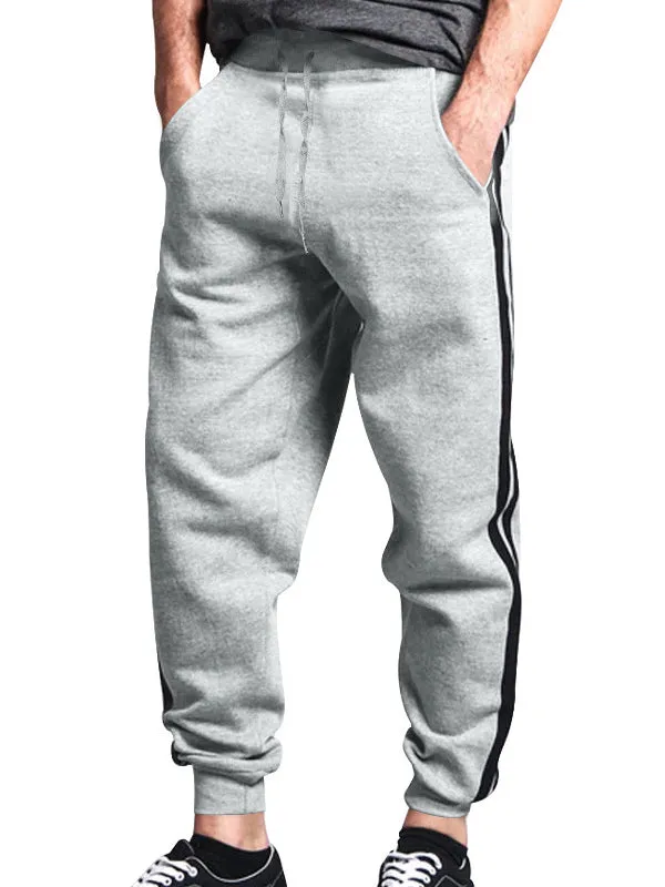 Men's Solid Color Striped Sports Jogger Pants