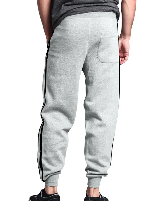 Men's Solid Color Striped Sports Jogger Pants