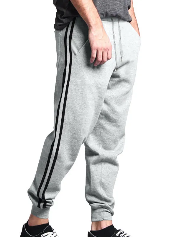 Men's Solid Color Striped Sports Jogger Pants