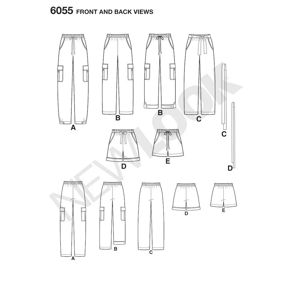 Newlook Pattern 6055 Misses' Pants & Shorts