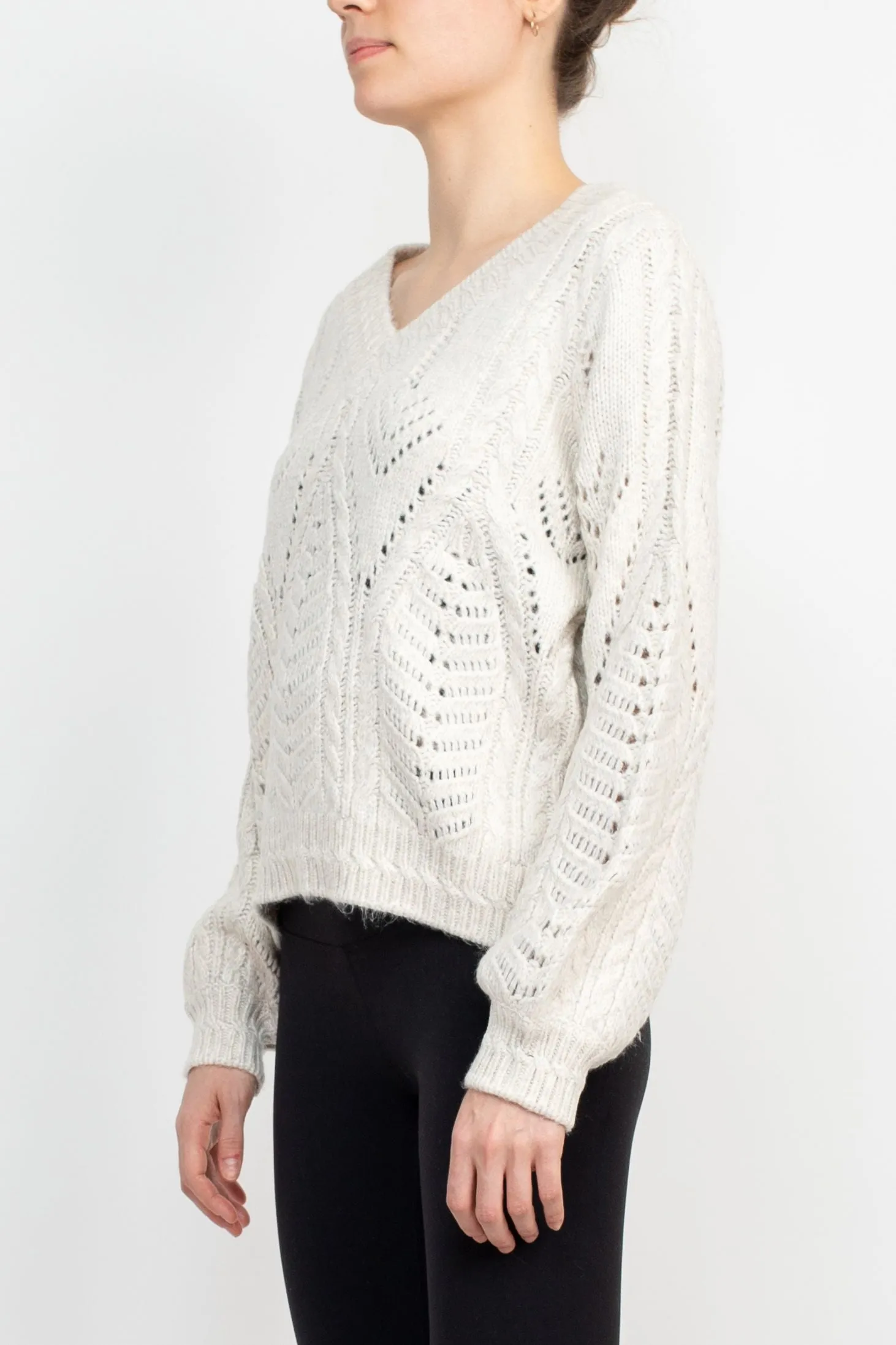 Philosophy V- Neck Long Sleeve Knit Sweater