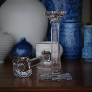 Polished Glass Candlesticks