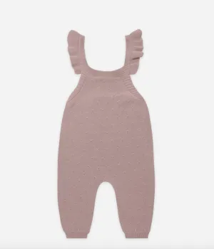 Quincy Mae Girls LILAC Organic Pointelle Knit Overalls