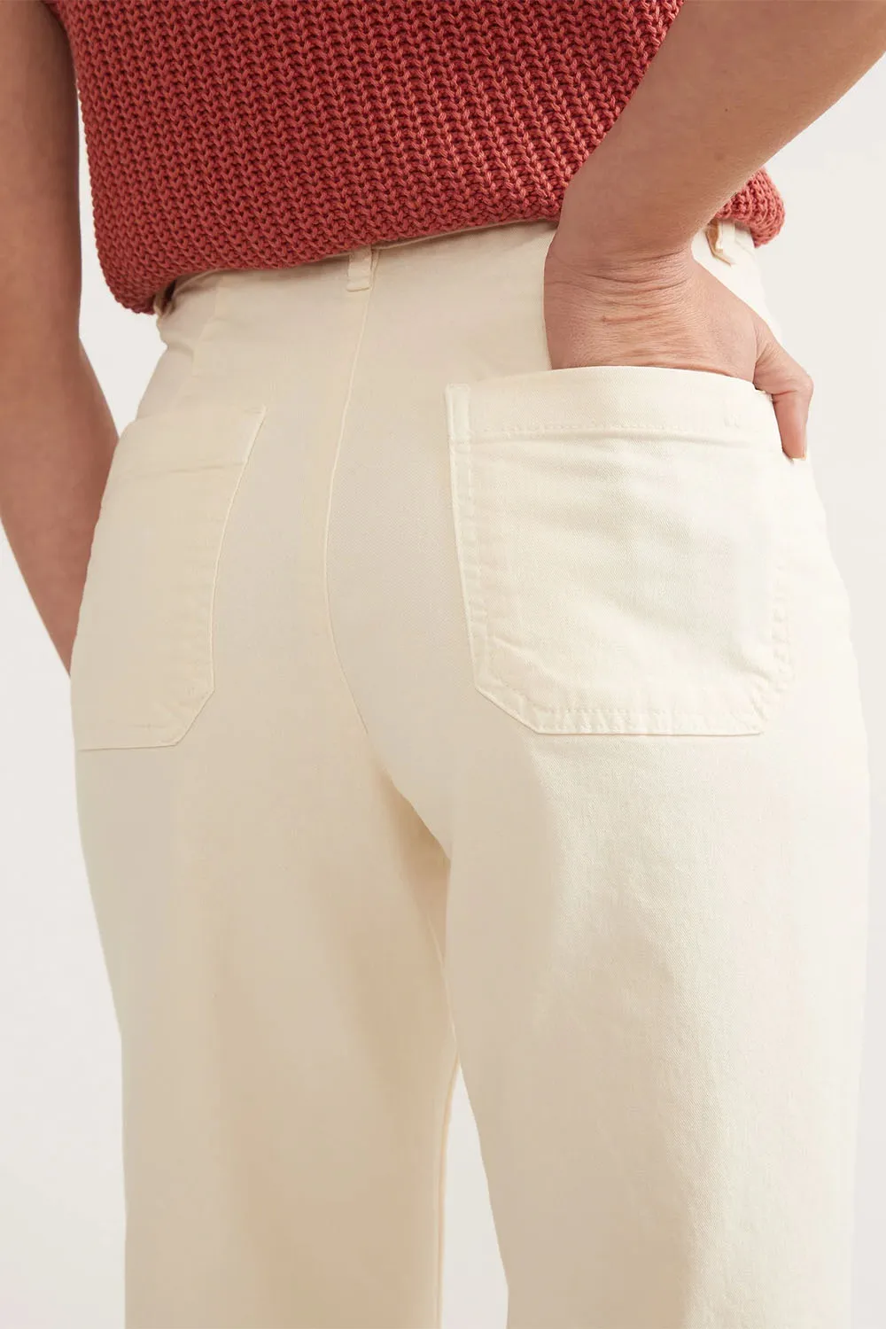 RAW EDGE BRIDGET PANT - CREAM