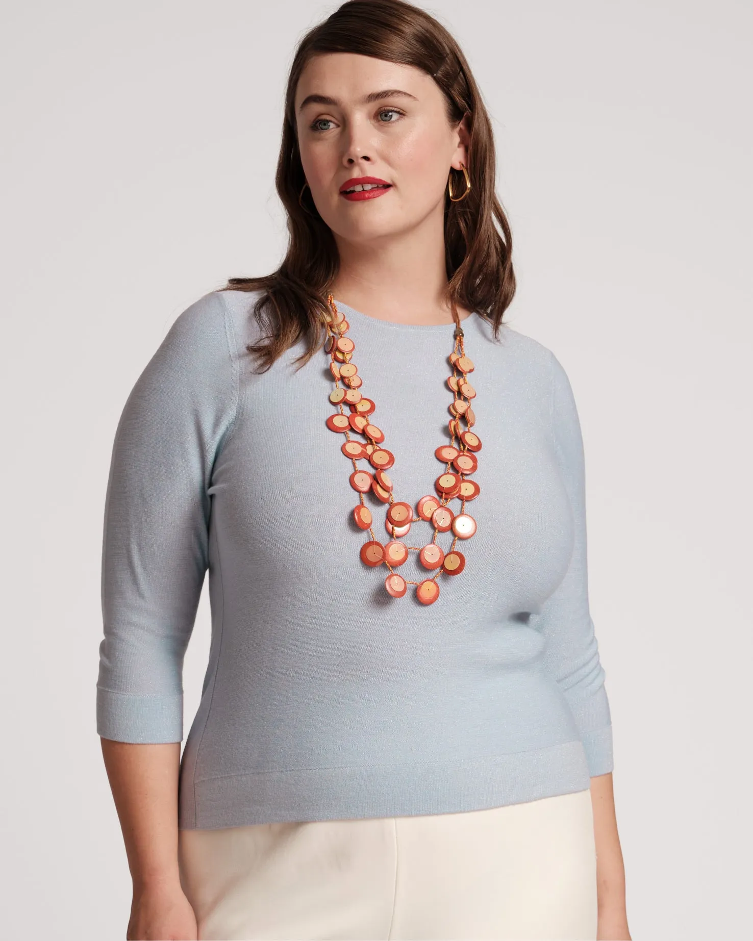 Rebekah Knit Top Light Blue