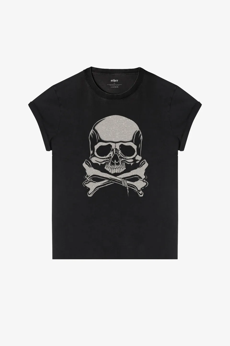 Skull & Crossbones Rocker Tee | Vintage Black