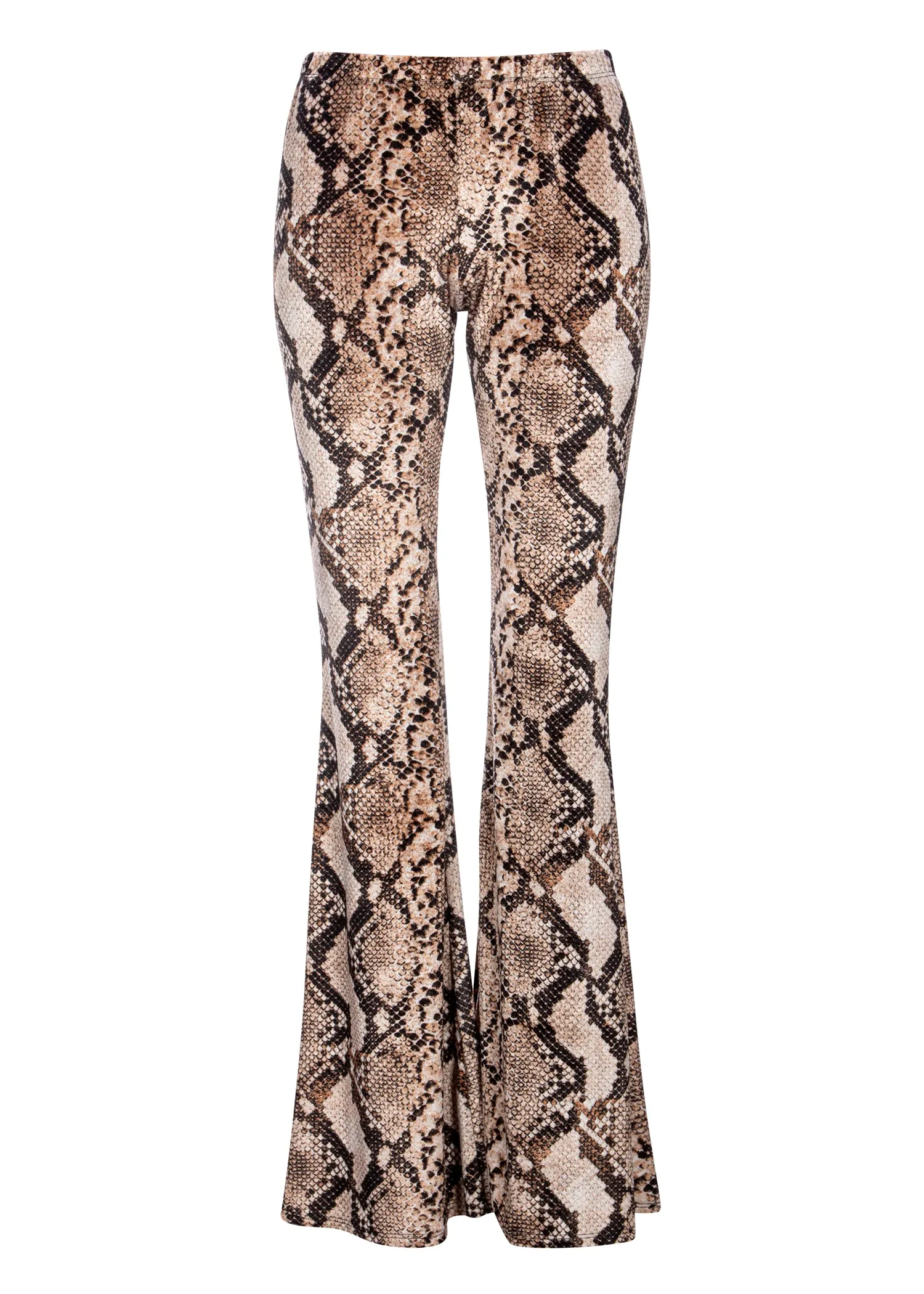 Slither Snakeskin Velvet Bell Bottoms