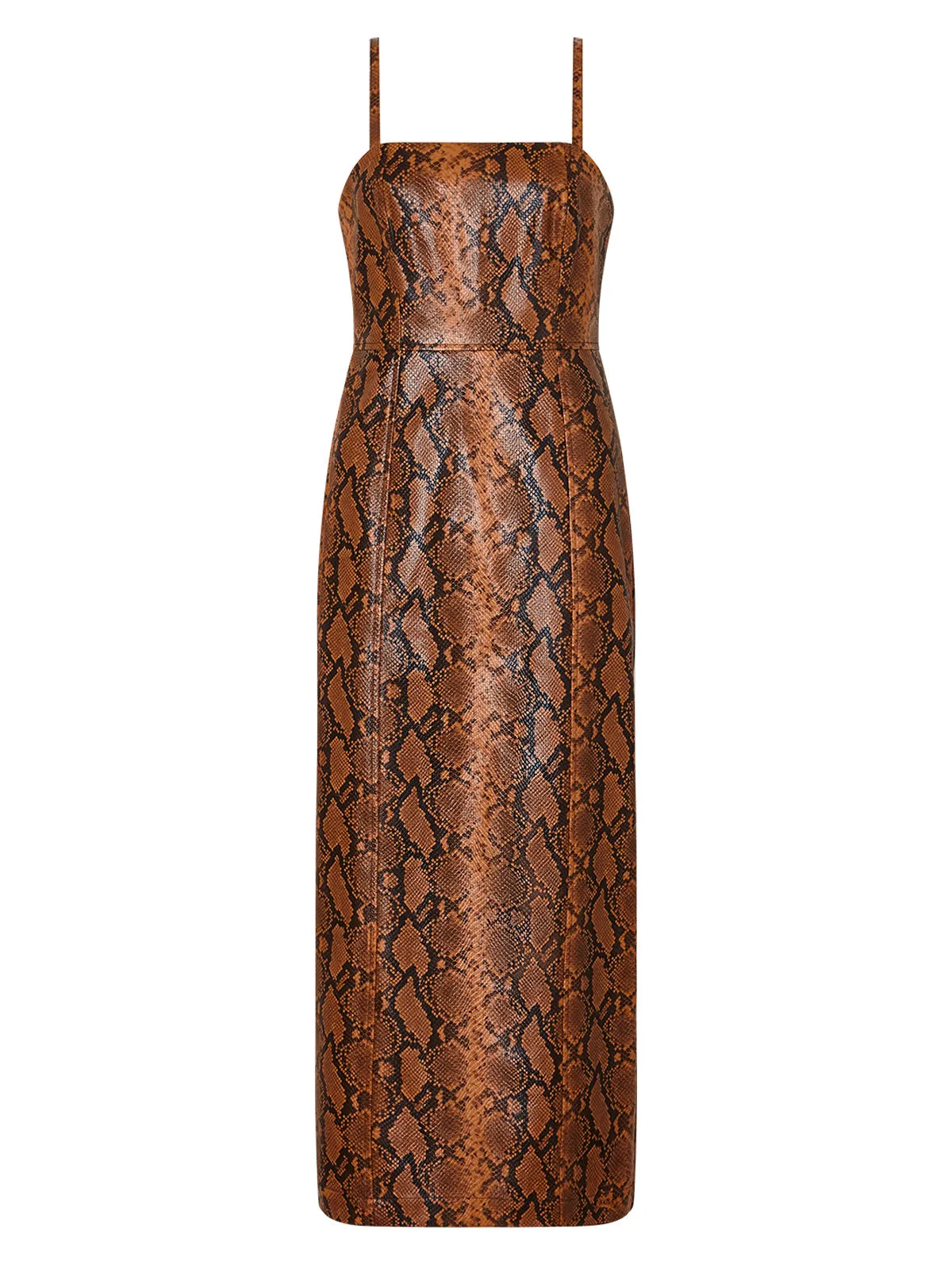 Ursula Caramel Snakeskin Vinyl Dress